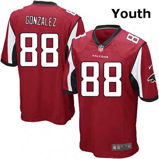 Youth Nike Atlanta Falcons 88 Tony Gonzalez Game Red Team Color NFL Jersey